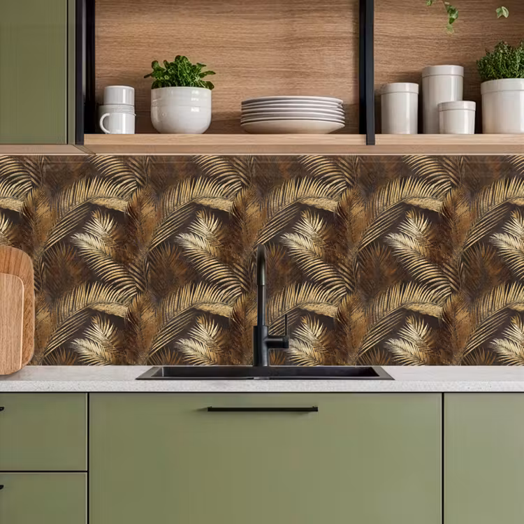 Tropisch - Bladeren - Goud keuken achterwand 2 middel 871 -sfeer3