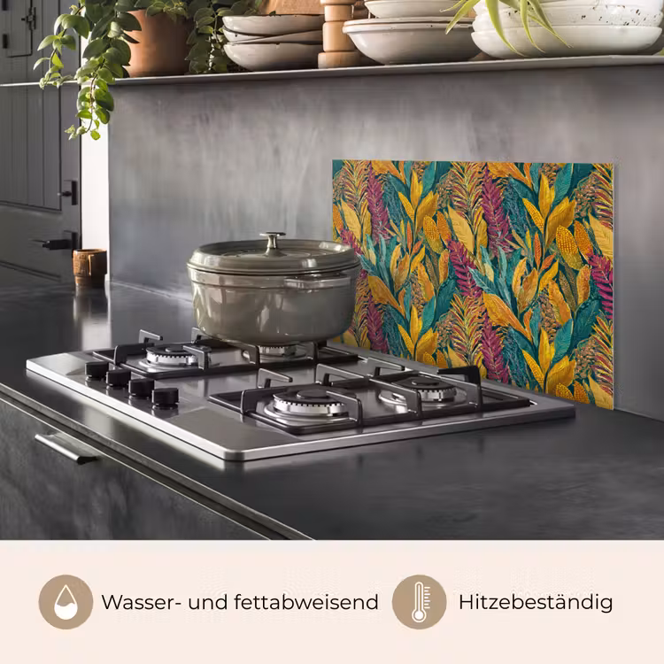 Tropische - Botanisch - Patroon - Kleurrijk - Exotisch keuken achterwand spatscherm klein 900 -usp_DE