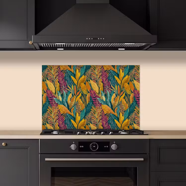 Tropische - Botanisch - Patroon - Kleurrijk - Exotisch keuken achterwand spatscherm klein 900 -sfeer1