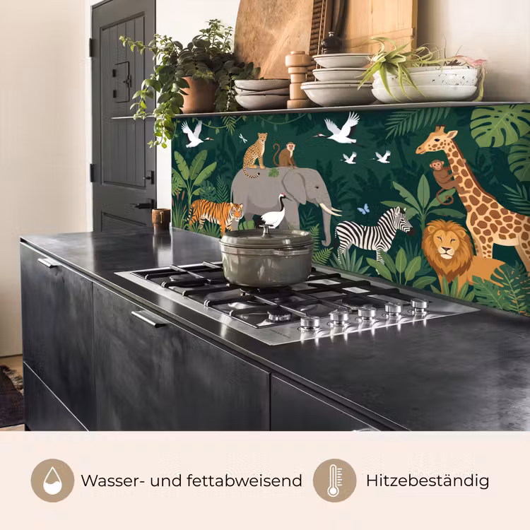 Tropisch - Jungle - Groen keuken achterwand 2 middel -usp_DE