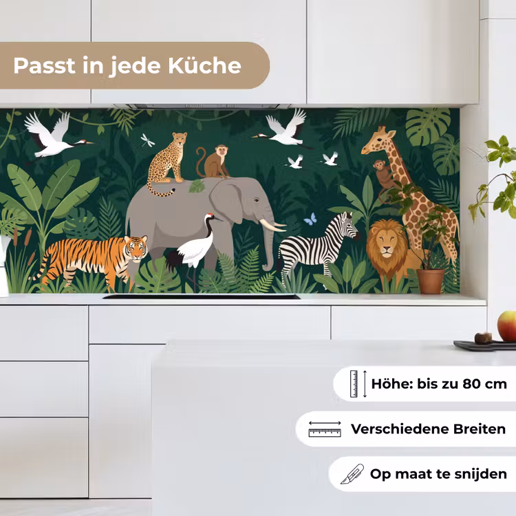 Tropisch - Jungle - Groen keuken achterwand 2 middel -sfeer4_DE