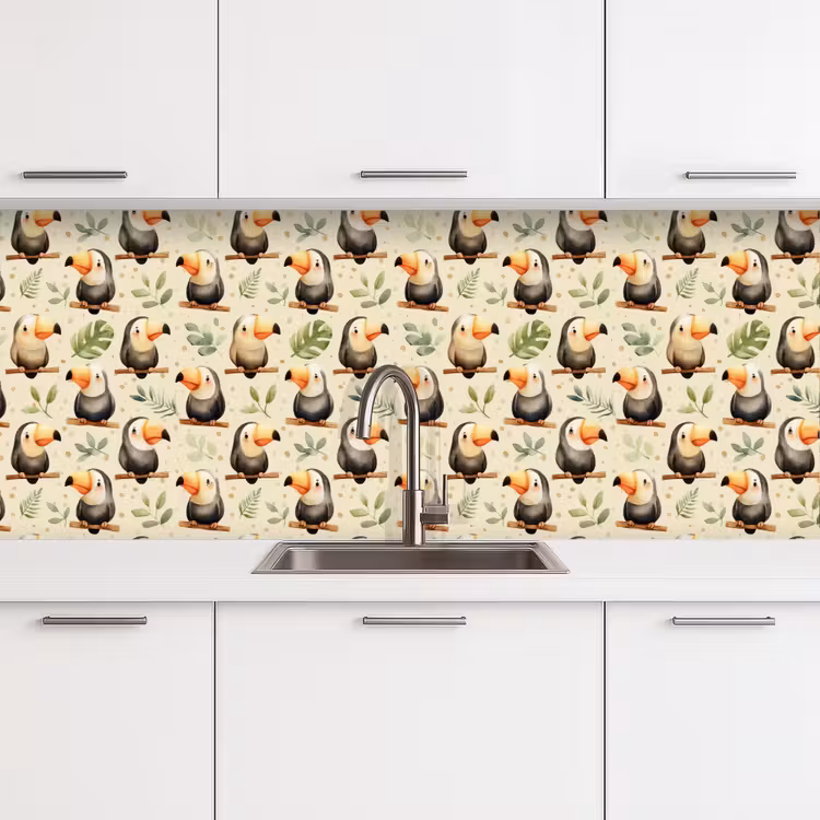 Toekans - Exotisch - Kleurrijk keuken achterwand 2 middel 871 -3d