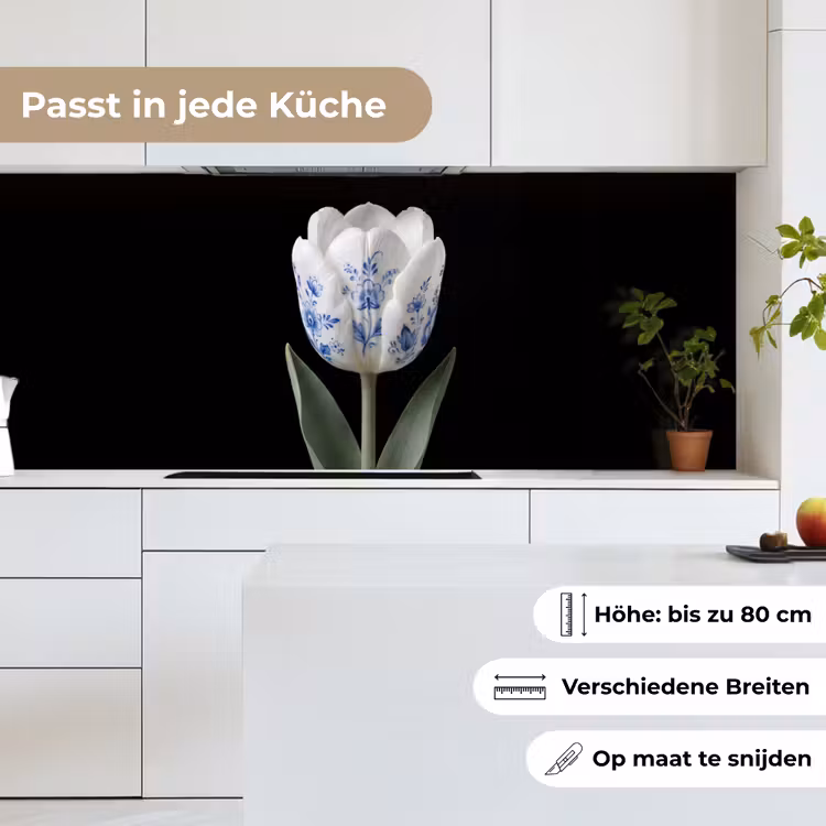 Tulp - Patroon - Blauw keuken achterwand 2 middel -sfeer4_DE