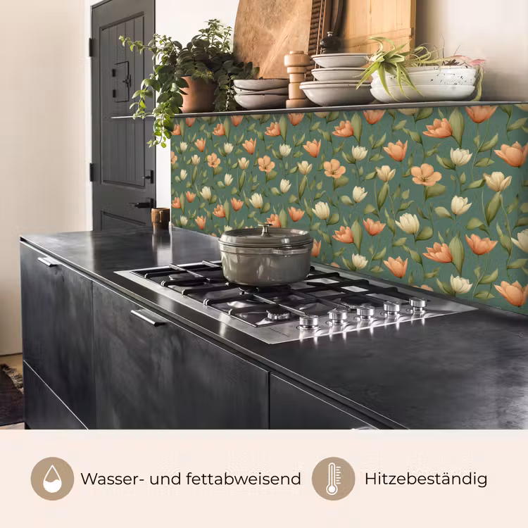 Tulpen - Botanisch - Groen keuken achterwand 2 middel 871 -usp_DE