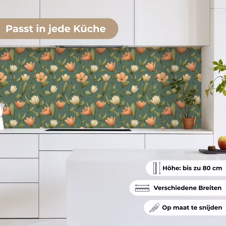 Tulpen - Botanisch - Groen keuken achterwand 2 middel 871 -sfeer4_DE