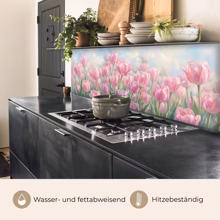 Tulpen - Veld - Lente - Roze keuken achterwand 2 middel -usp_DE