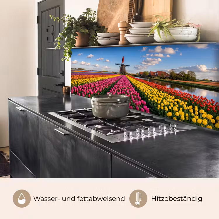 Tulpen - Holland - Molen - Kleurrijk keuken achterwand 2 middel -usp_DE