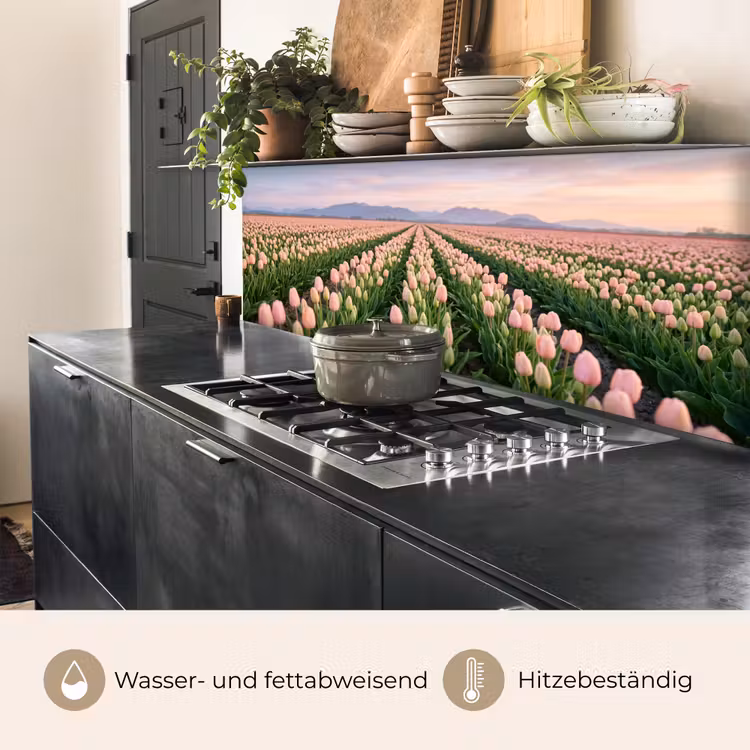 Tulpen - Landschap - Roze keuken achterwand 2 middel -usp_DE