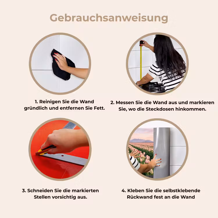 Tulpen - Landschap - Roze keuken achterwand 2 middel -gebruiksaanwijzing_DE