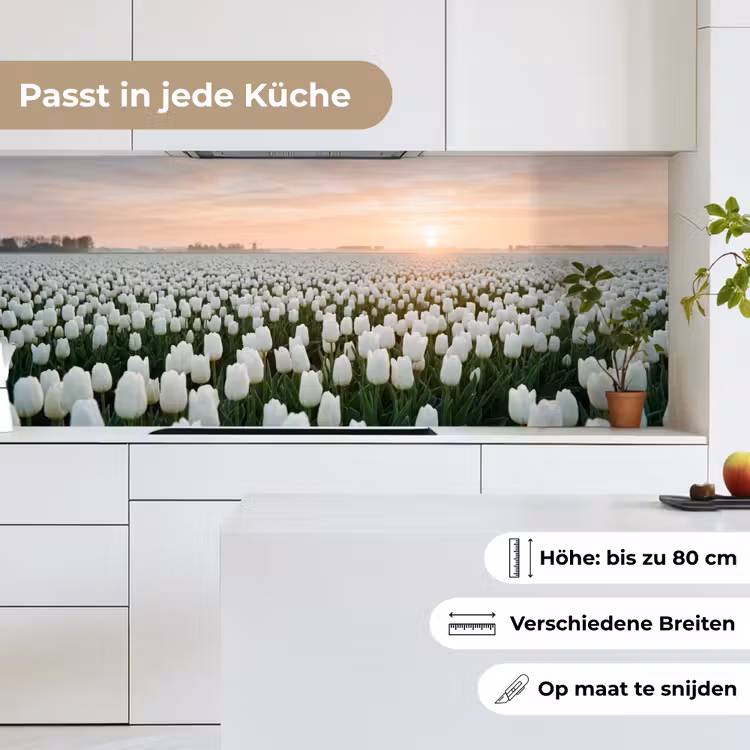 Tulpen - Landschap - Wit keuken achterwand 2 middel -sfeer4_DE