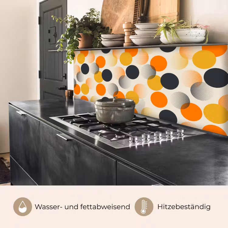 Polkadot - Design - Retro - Oranje keuken achterwand 2 middel 871 -usp_DE