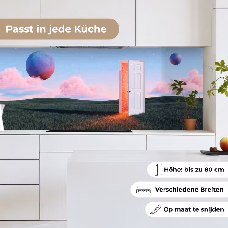 Küchenrückwand - Tür – Fantasie – Raum - Deur - Fantasie - Ruimte keuken achterwand 2 middel