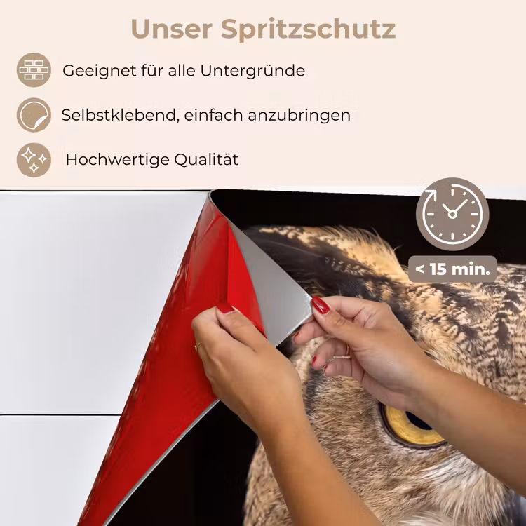 Oehoe - Uil - Portret - Bruin keuken achterwand spatscherm klein -spatscherm_DE