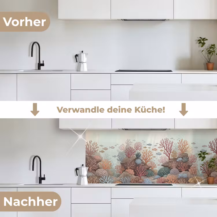 Onderwater - Koraal - Vis - Natuur keuken achterwand 2 middel -voor-na_DE