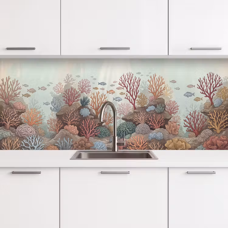 Onderwater - Koraal - Vis - Natuur keuken achterwand 2 middel -3d