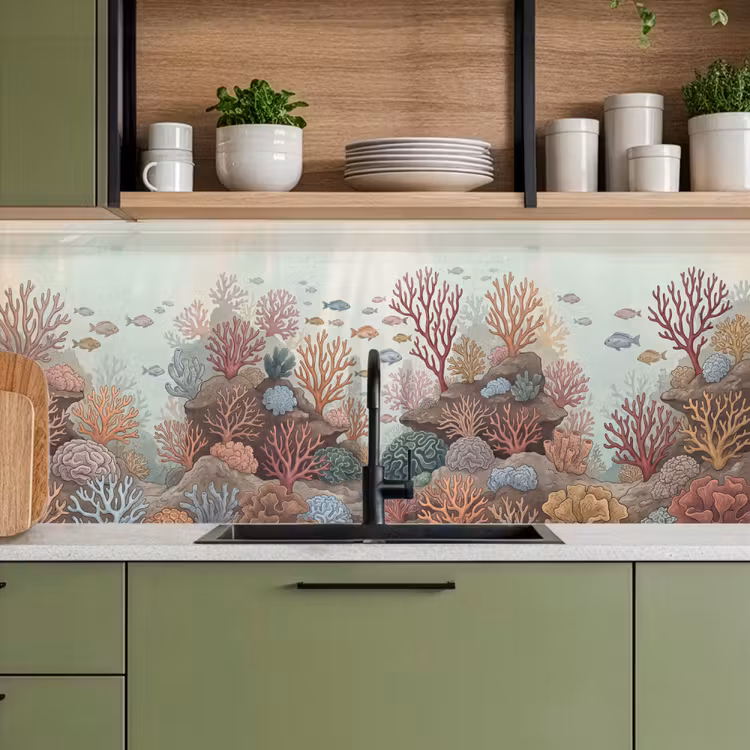 Onderwater - Koraal - Vis - Natuur keuken achterwand 2 middel -sfeer3
