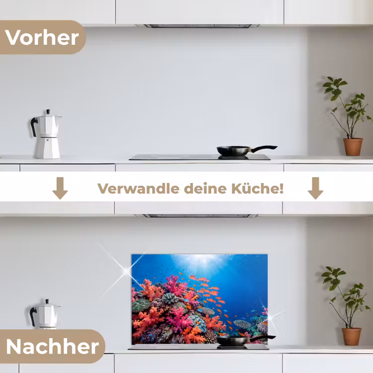 Onderwater - Koraalrif - Vissen - Oceaan - Natuur keuken achterwand spatscherm klein -voor_na_DE