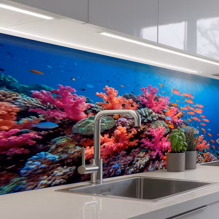 Onderwater - Koraalrif - Vissen - Oceaan - Natuur keuken achterwand 2 middel -3d_schuin