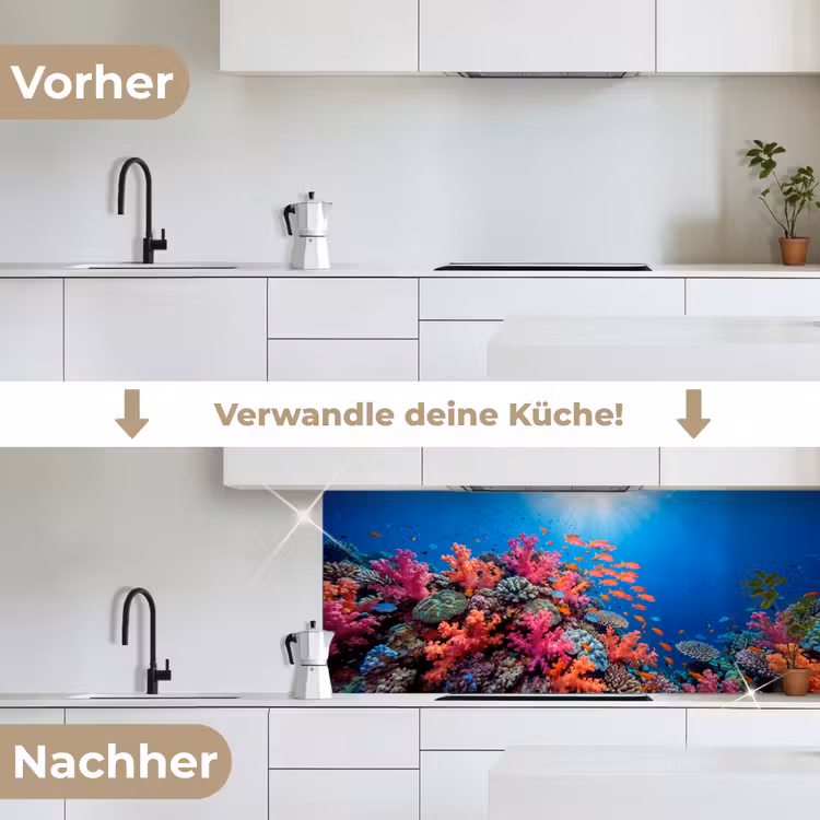 Onderwater - Koraalrif - Vissen - Oceaan - Natuur keuken achterwand 2 middel -voor-na_DE