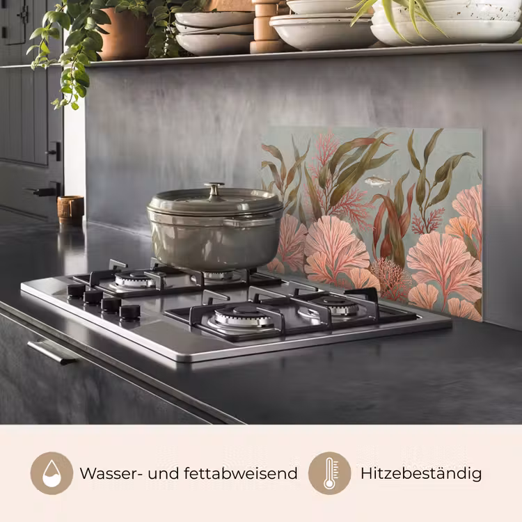 Onderwater - Planten - Vis - Vintage - Groen keuken achterwand spatscherm klein -usp_DE