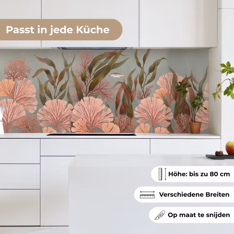 Onderwater - Planten - Vis - Vintage - Groen keuken achterwand 2 middel -sfeer4_DE