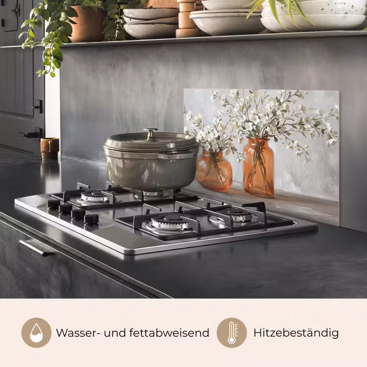 Vazen - Bloemen - Oranje keuken achterwand spatscherm klein -usp_DE