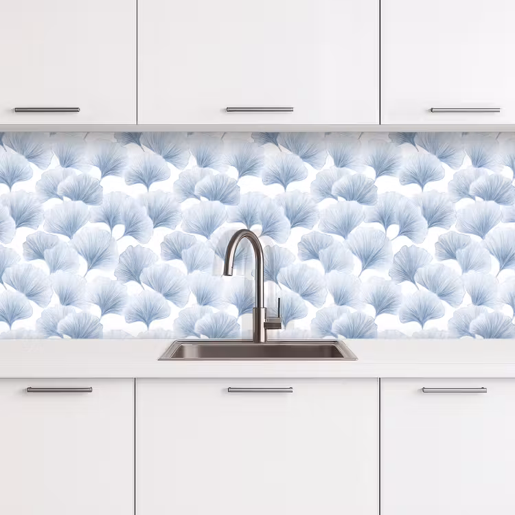 Waaier - Modern - Blauw keuken achterwand 2 middel 871 -3d