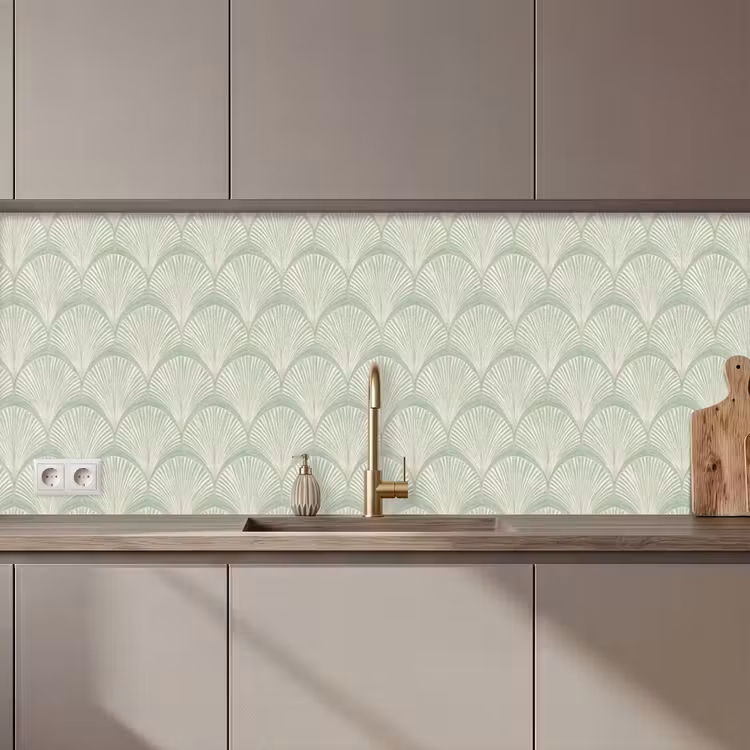 Waaiers - Patroon - Groen keuken achterwand 2 middel 871 zz_3dshopping