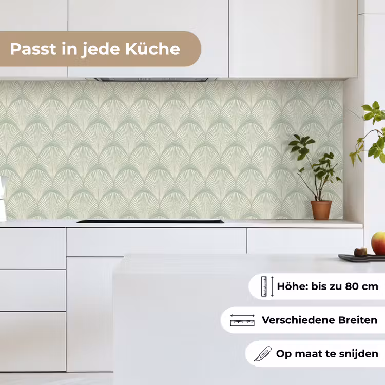 Waaiers - Patroon - Groen keuken achterwand 2 middel 871 -sfeer4_DE