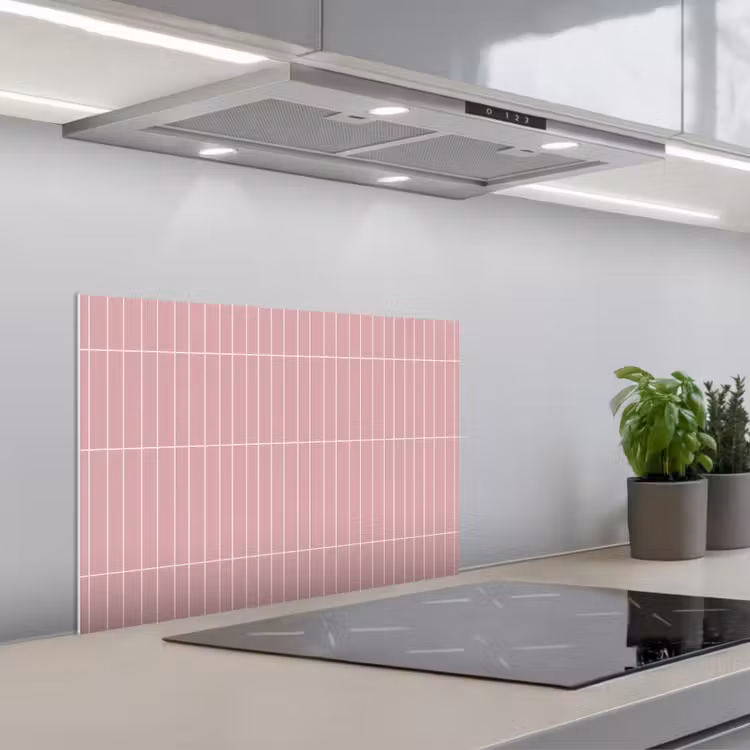 Verticaal - Wandtegel - Lichtroze keuken achterwand spatscherm klein 900 -3d_schuin