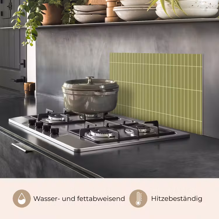 Verticaal - Wandtegel - Olijfgroen keuken achterwand spatscherm klein 900 -usp_DE