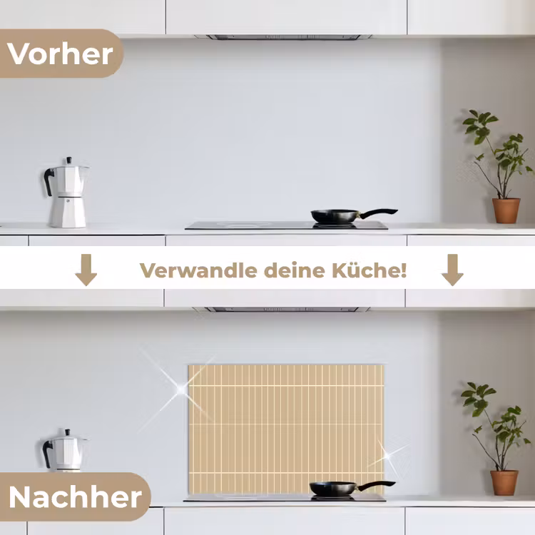 Verticaal - Wandtegel - Zand - Beige keuken achterwand spatscherm klein 900 -voor_na_DE
