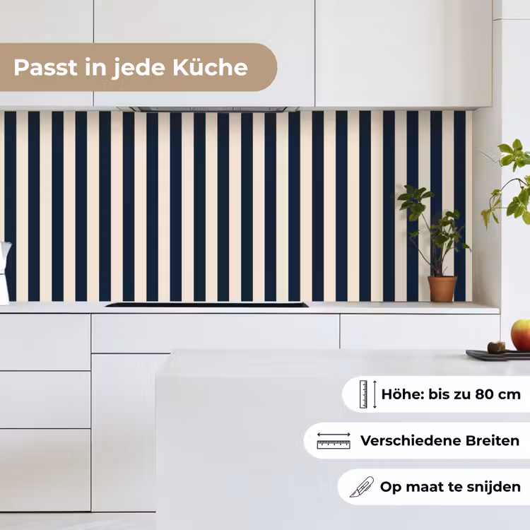 Verticale strepen - Blauw - Crème keuken achterwand 2 middel 871 -sfeer4_DE