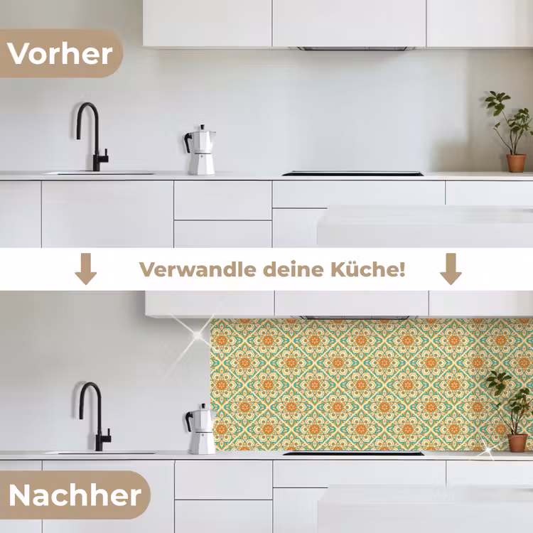 Vintage - Bohemian - Patronen - Mandala keuken achterwand 2 middel 871 -voor-na_DE