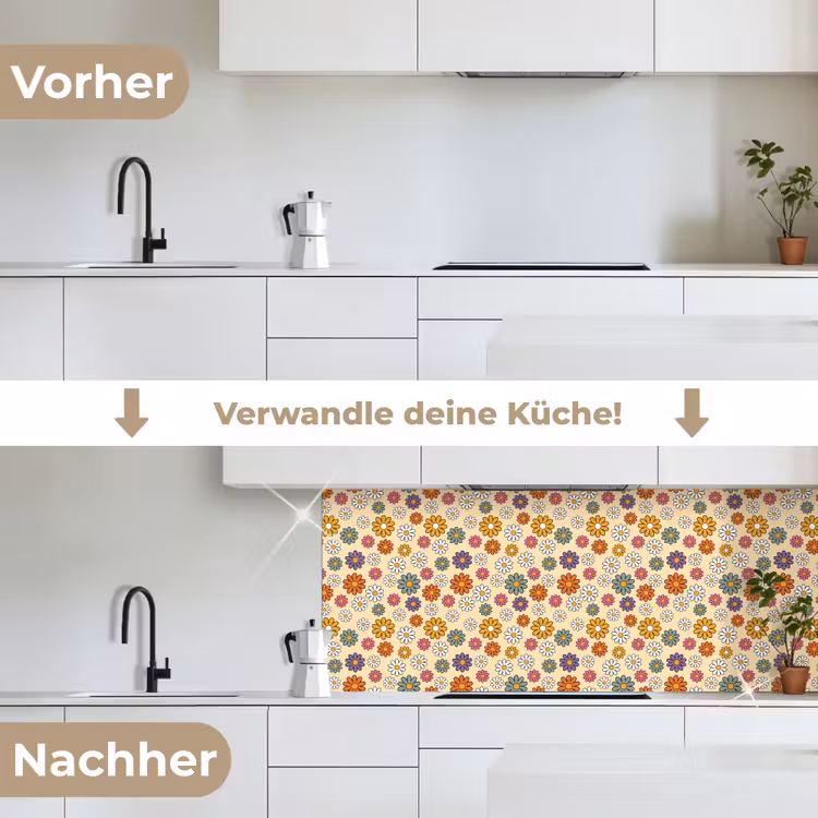Vintage - Patronen - Bloem - Planten keuken achterwand 2 middel 871 -voor-na_DE
