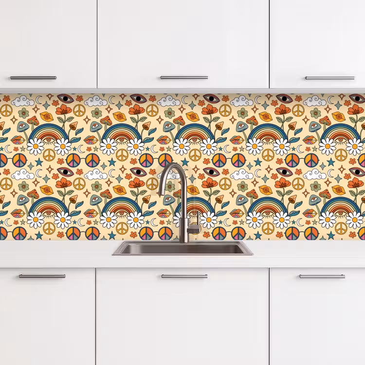Vintage - Patronen - Zomer keuken achterwand 2 middel 871 -3d
