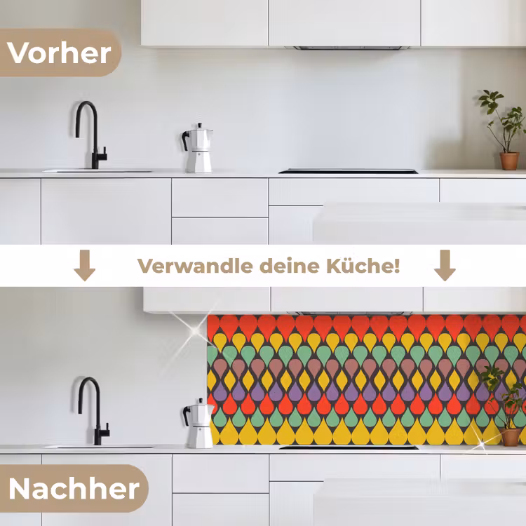 Vintage - Retro - Kleuren - Patronen keuken achterwand 2 middel 871 -voor-na_DE