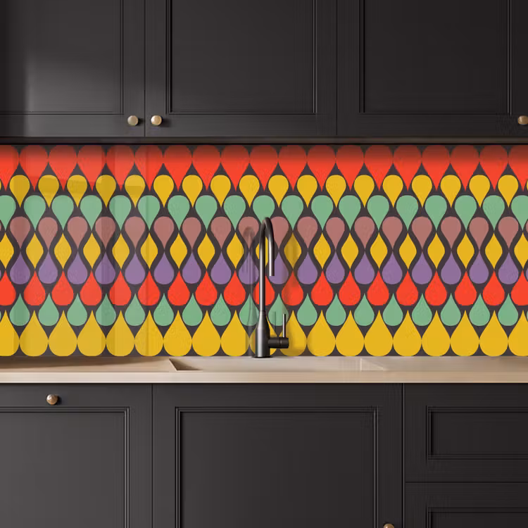 Vintage - Retro - Kleuren - Patronen keuken achterwand 2 middel 871 -sfeer1