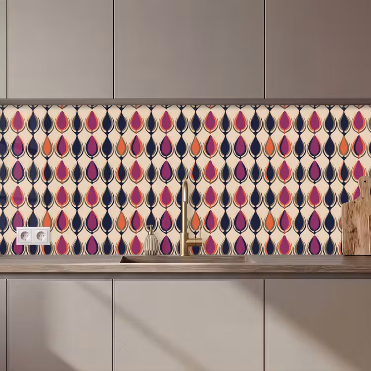 Vintage - Retro - Kleurrijk keuken achterwand 2 middel 871 zz_3dshopping
