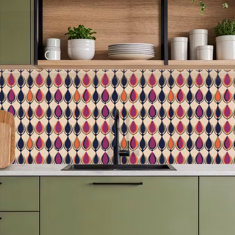 Vintage - Retro - Kleurrijk keuken achterwand 2 middel 871 -sfeer3