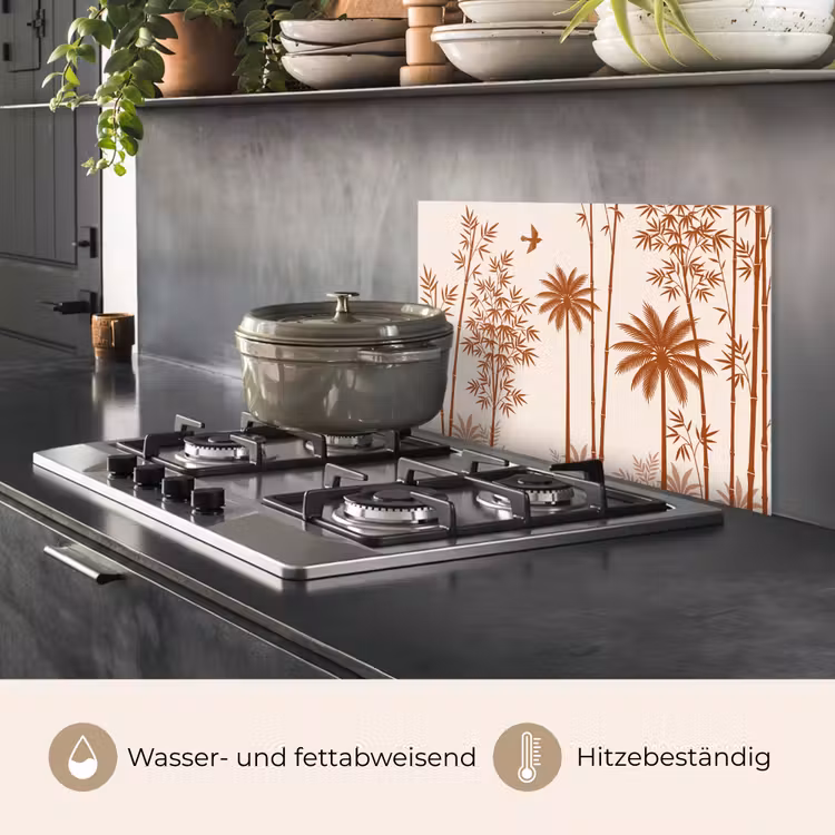 Vogel - Boom - Tropisch - Minimalistisch - Bruin keuken achterwand spatscherm klein -usp_DE