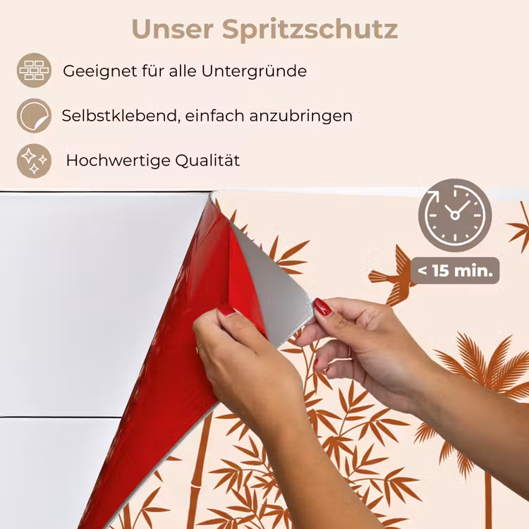 Vogel - Boom - Tropisch - Minimalistisch - Bruin keuken achterwand spatscherm klein -spatscherm_DE