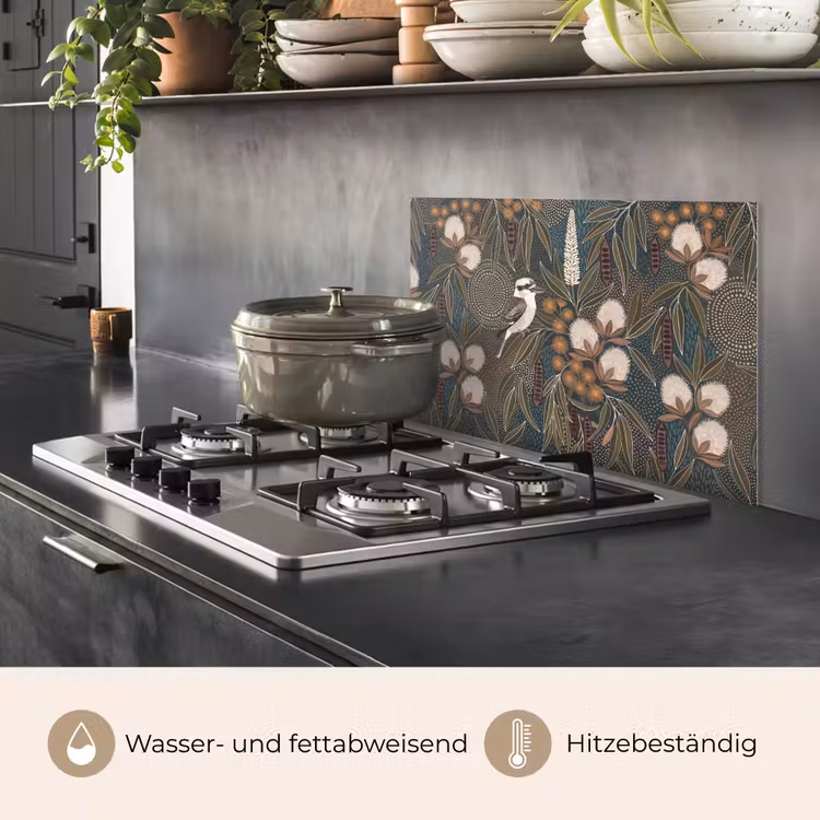 Vogel - Bladeren - Natuur - Illustratie - Groen keuken achterwand spatscherm klein -usp_DE
