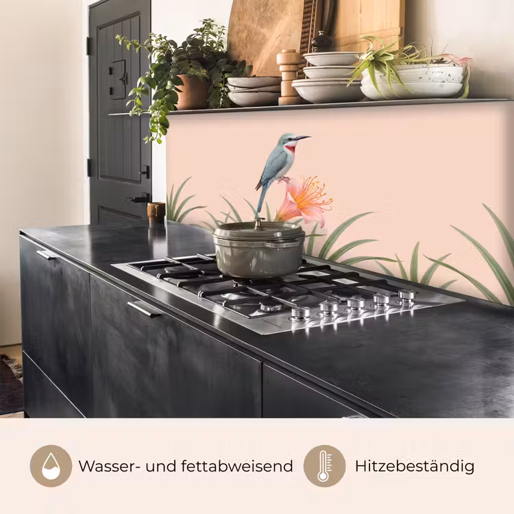 Vogel - Bloem - Natuur - Roze keuken achterwand 2 middel -usp_DE