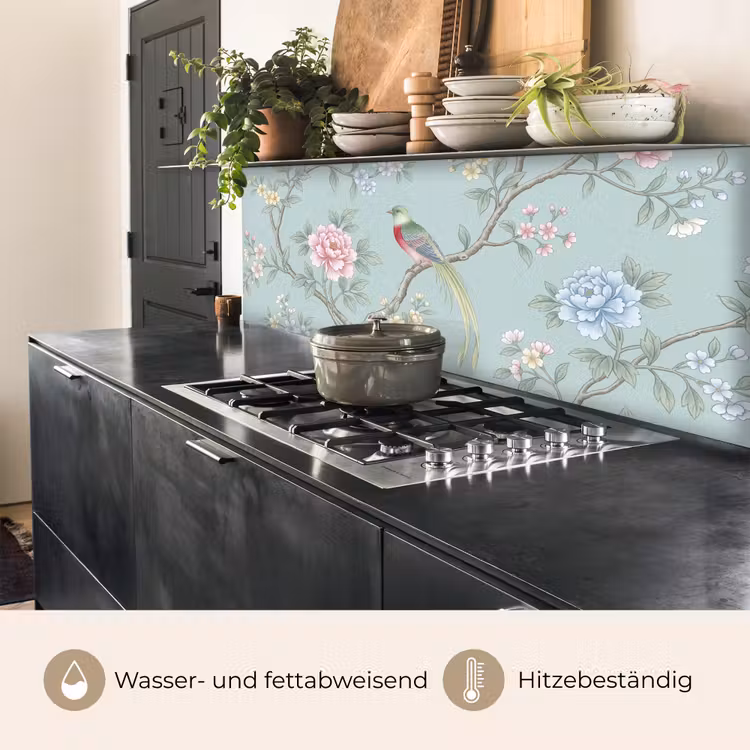 Vogel - Bloemen - Kleurrijk keuken achterwand 2 middel -usp_DE