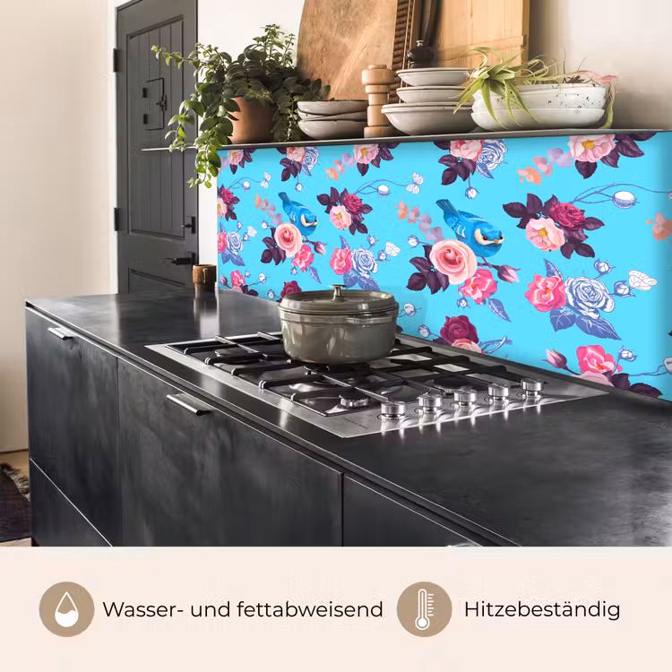 Vogel - Bloemen - Patronen keuken achterwand 2 middel 871 -usp_DE