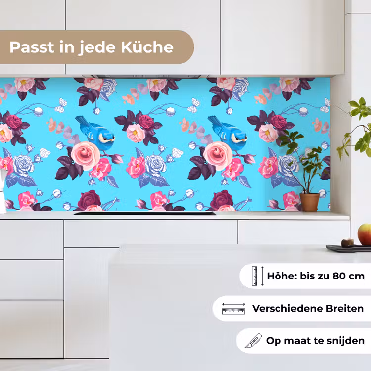 Vogel - Bloemen - Patronen keuken achterwand 2 middel 871 -sfeer4_DE