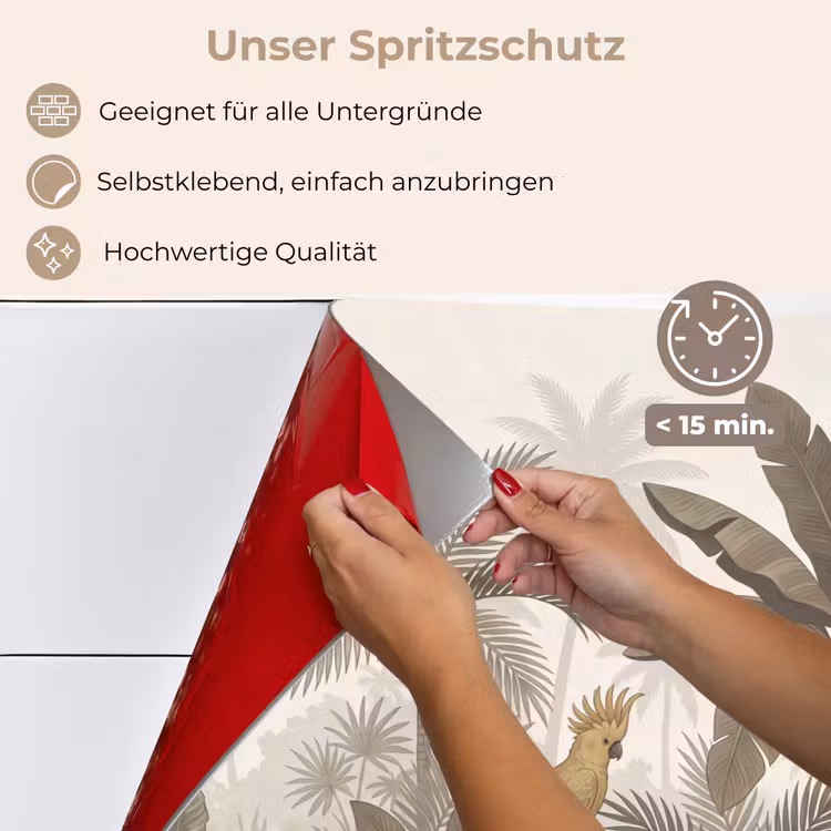 Vogel - Jungle - Tropisch - Illustratie - Groen keuken achterwand spatscherm klein -spatscherm_DE
