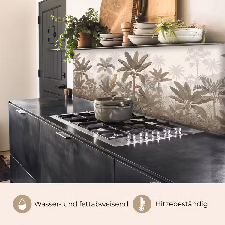 Vogel - Jungle - Tropisch - Illustratie - Groen keuken achterwand 2 middel -usp_DE