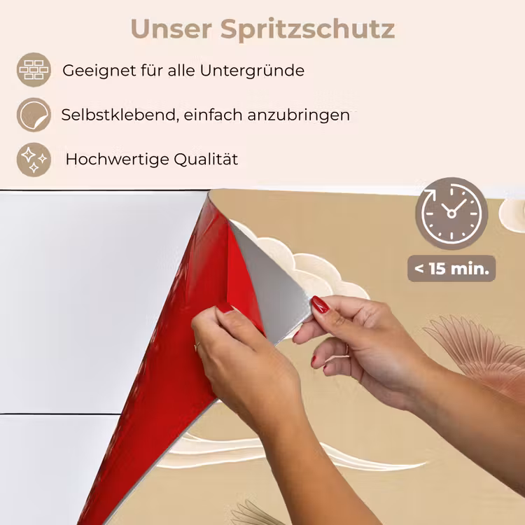 Vogels - Vliegen - Beige keuken achterwand spatscherm klein -spatscherm_DE